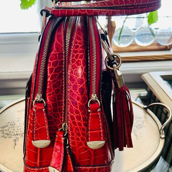 Quiet 🤫 luxury Lancel red crocodile Adjani handbag. - Picture 3 of 4